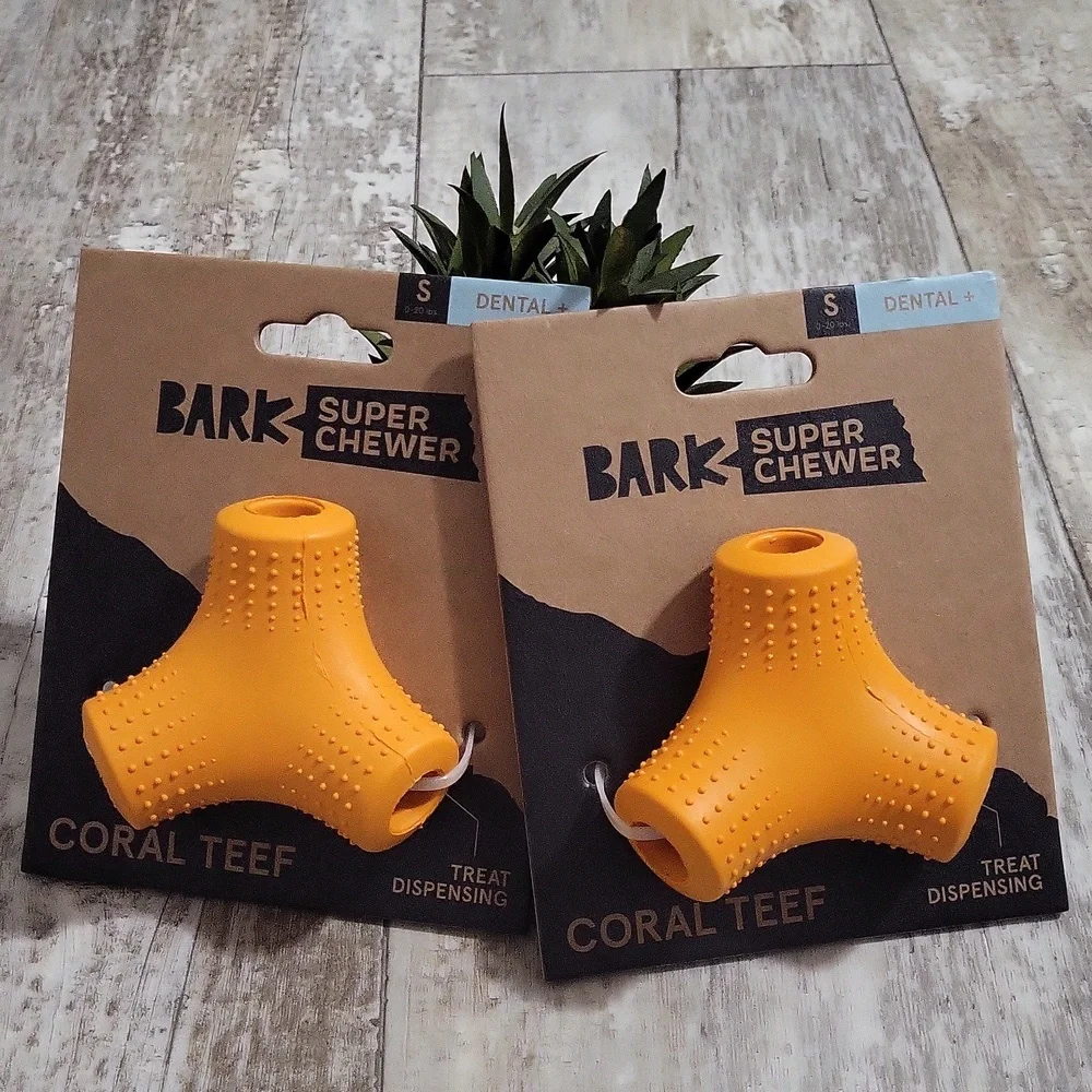 2 Bark Super Chewer Coral Teef Dog Toys
